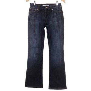 Joe's Jeans Honey Fit Low-Rise, Raven Dark Wash, Boot Cut, Thigh Fade Women's 25